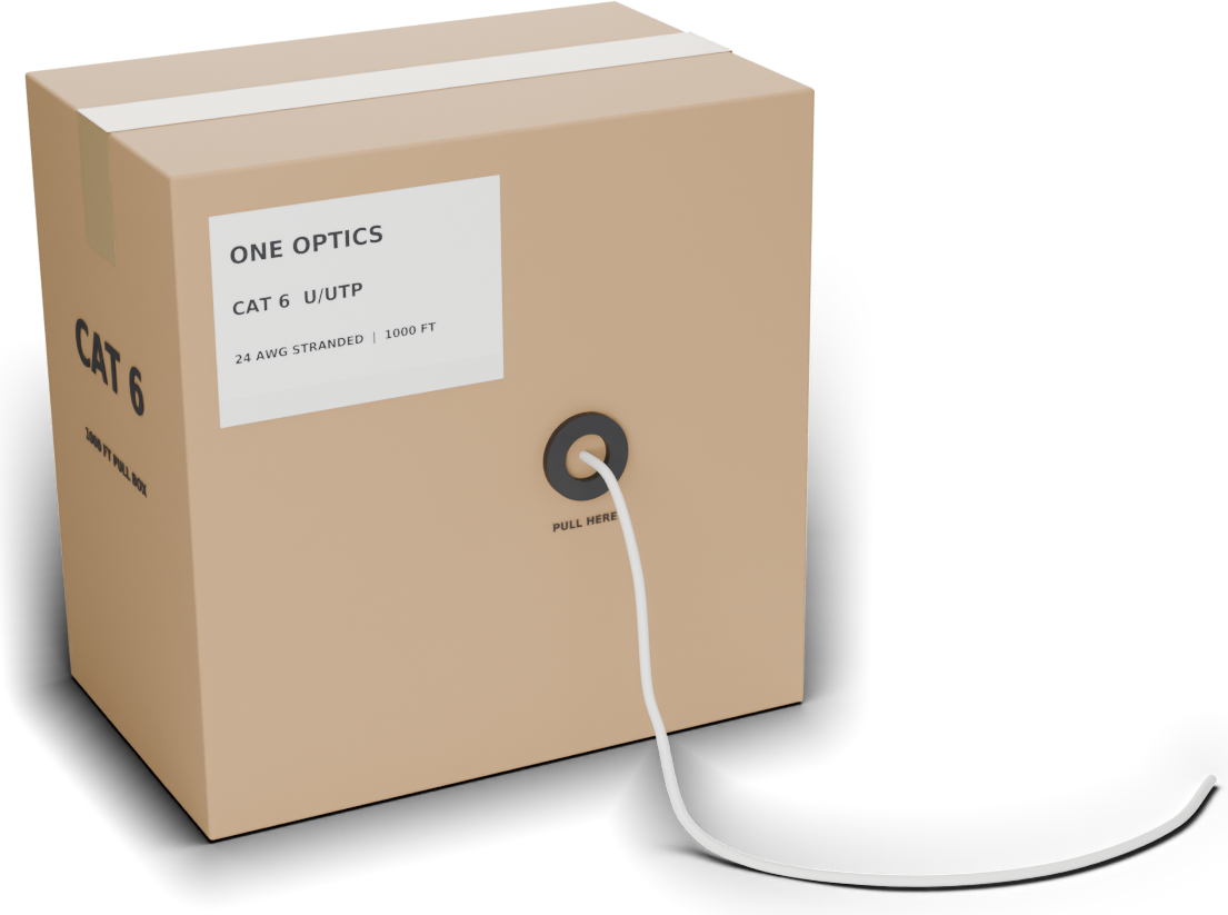 1,000 ft pull box, white cable.