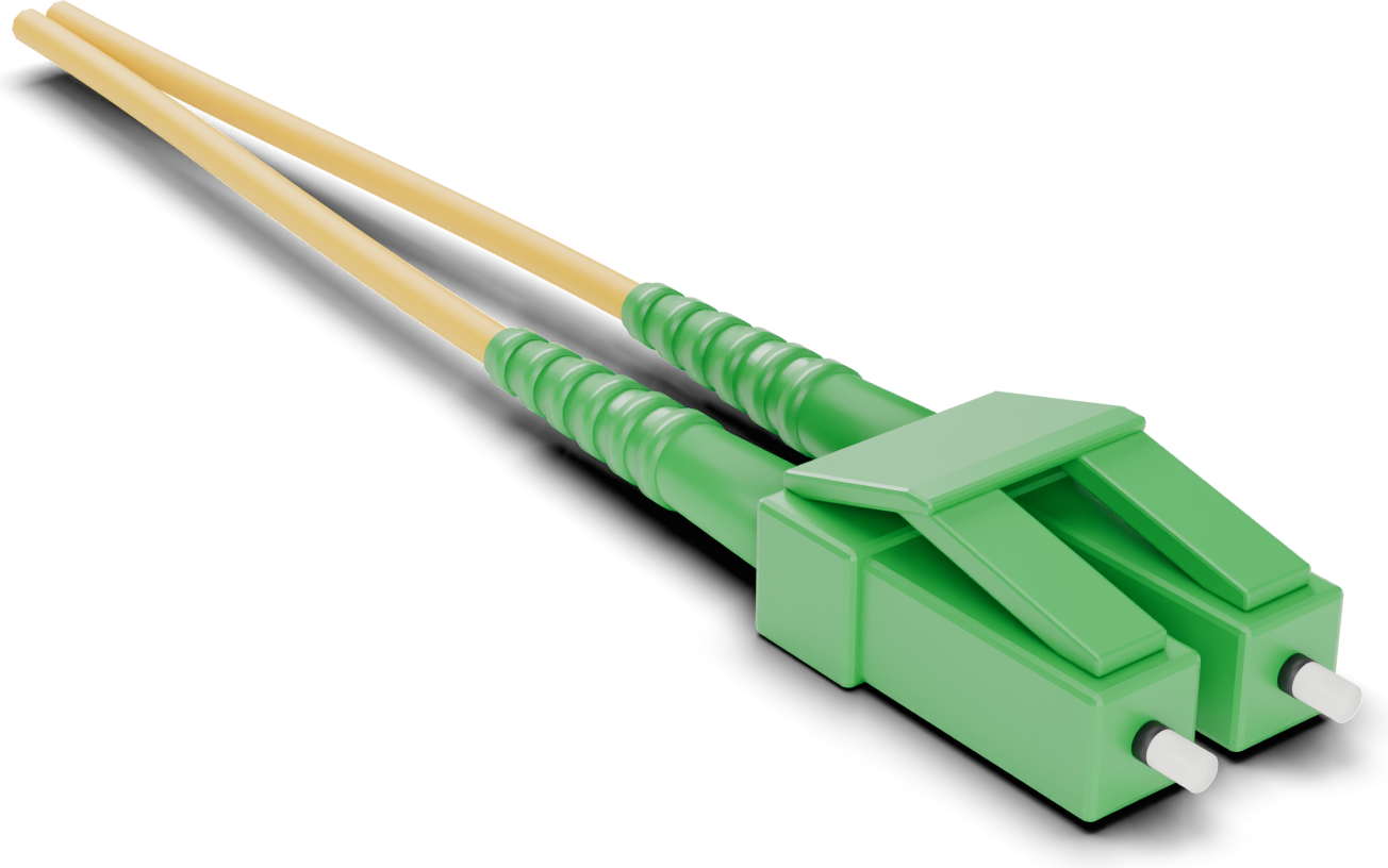 LC/APC duplex, green.
